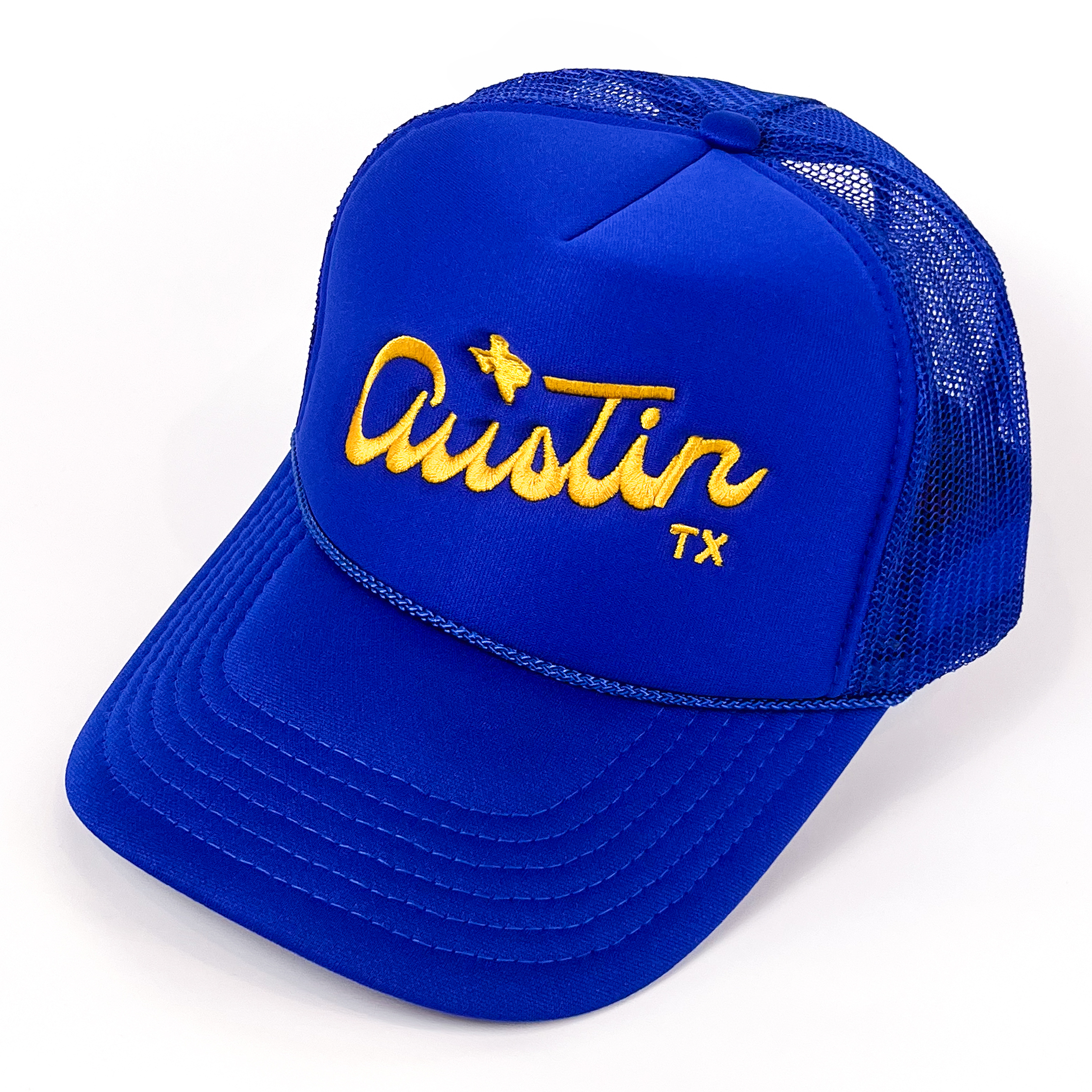 Austin Embroidered Trucker Cap (Royal)