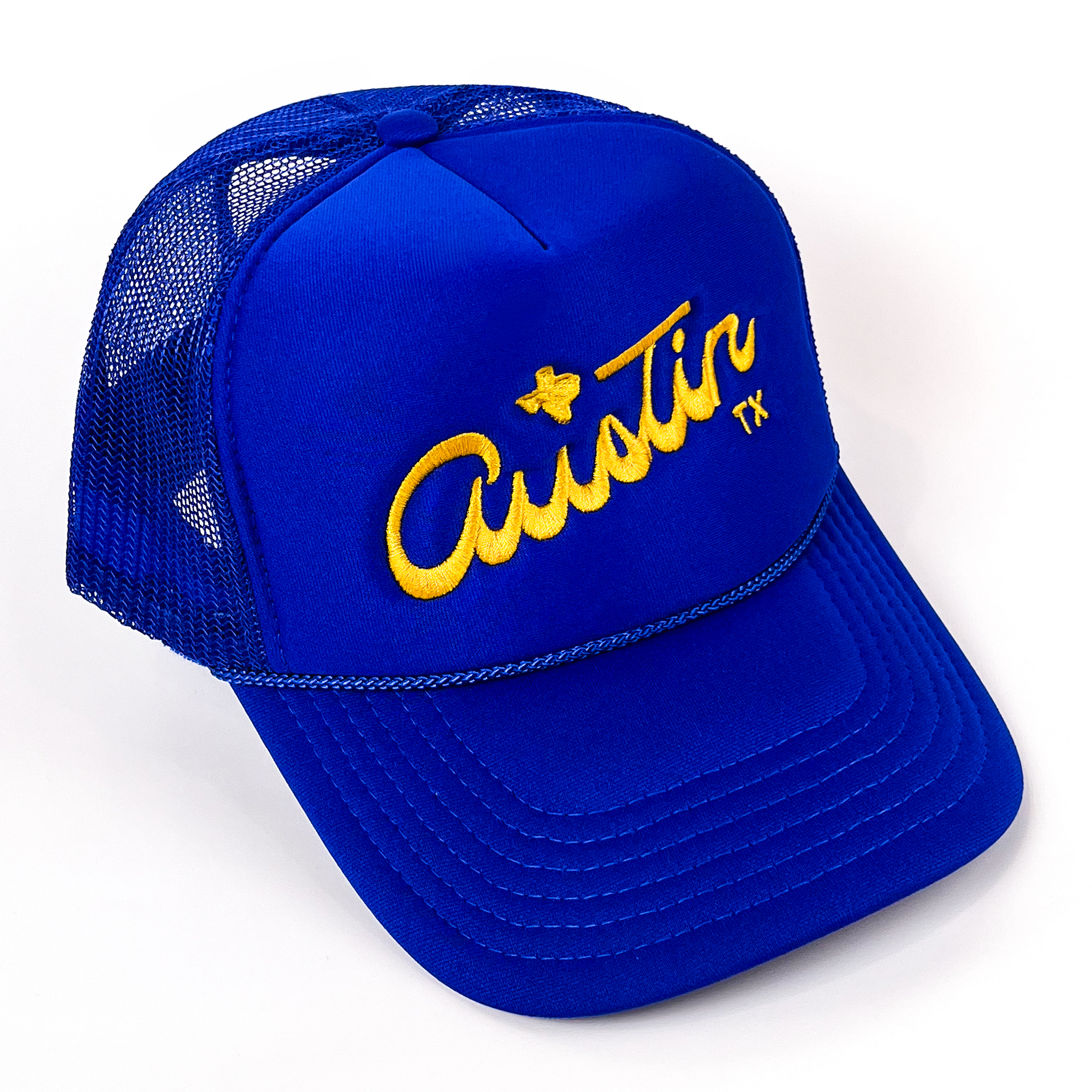 Austin Embroidered Trucker Cap (Royal)